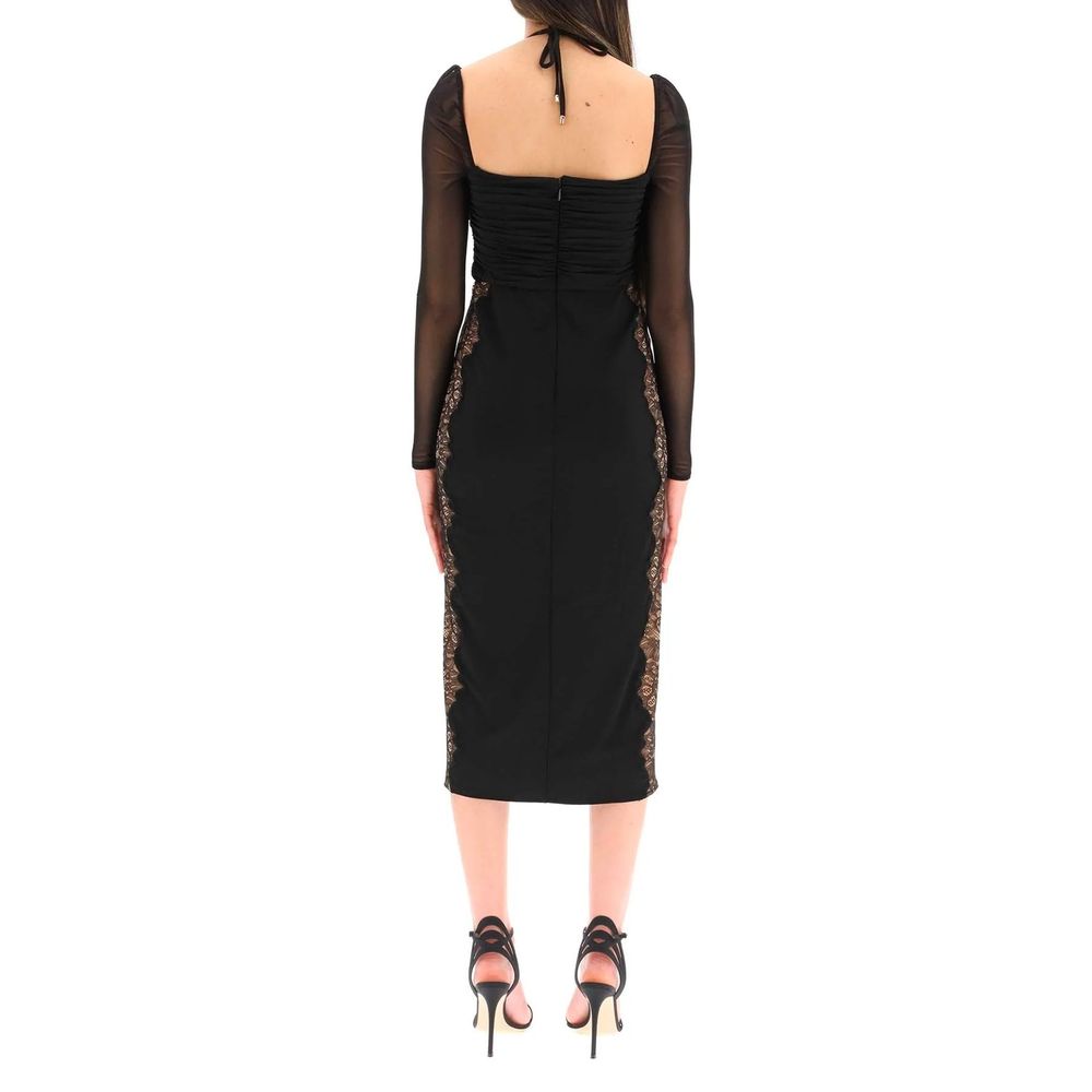 Self-Portrait Black Polyester Cocktail Dress