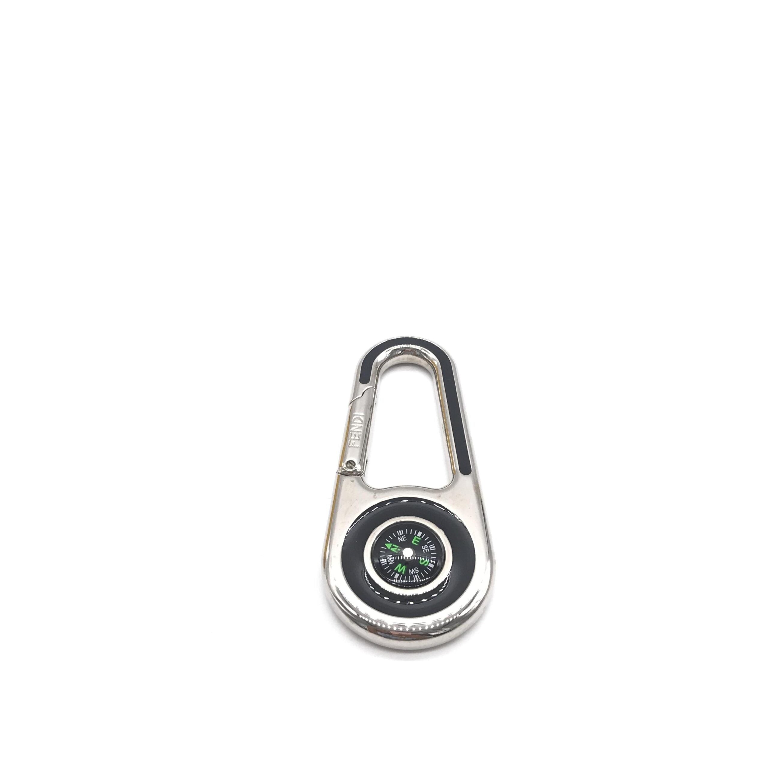 Silver Metal Compass Charm Keychain