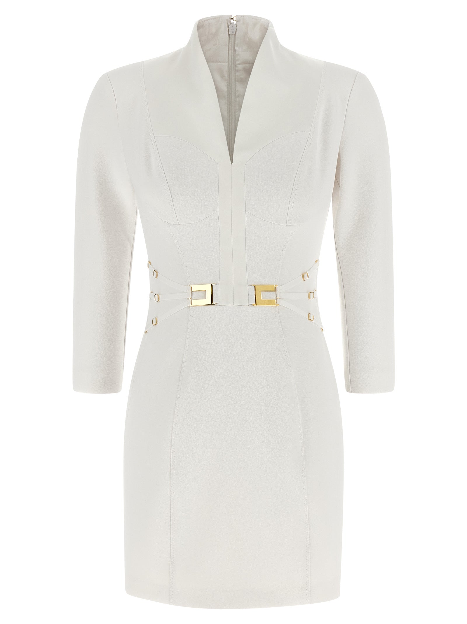 Elisabetta Franchi White Polyester Short Dress