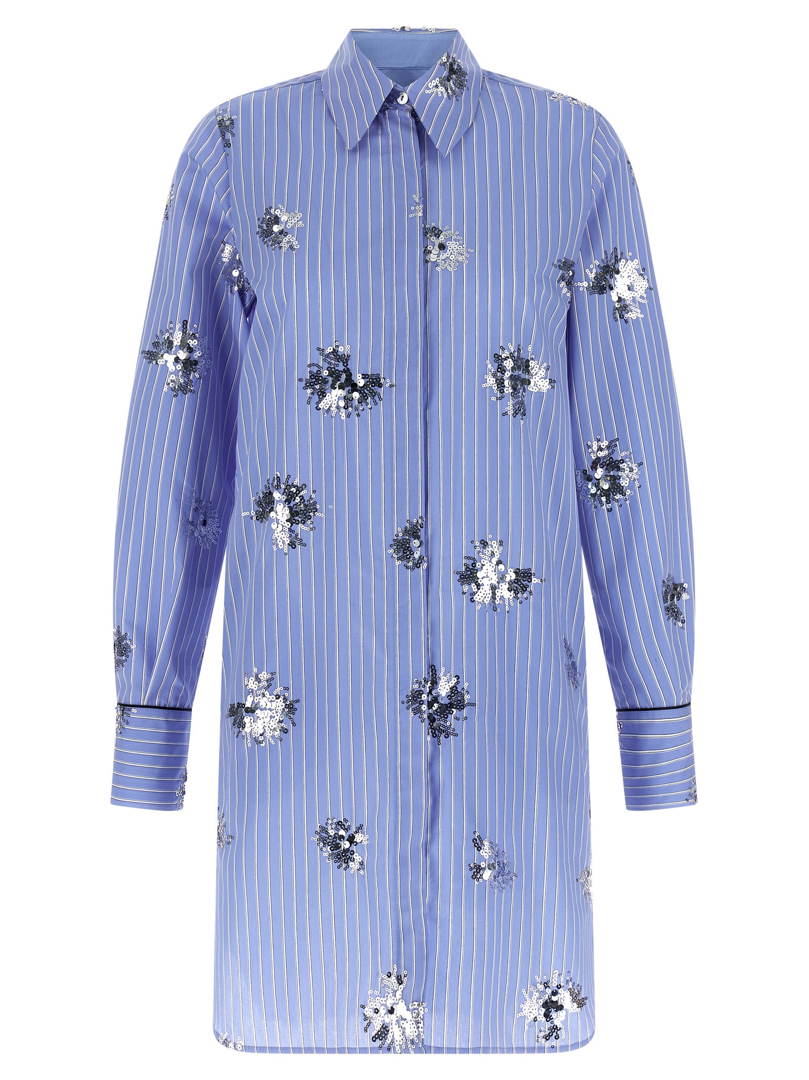 LE TWINS Blue Cotton Short Dress
