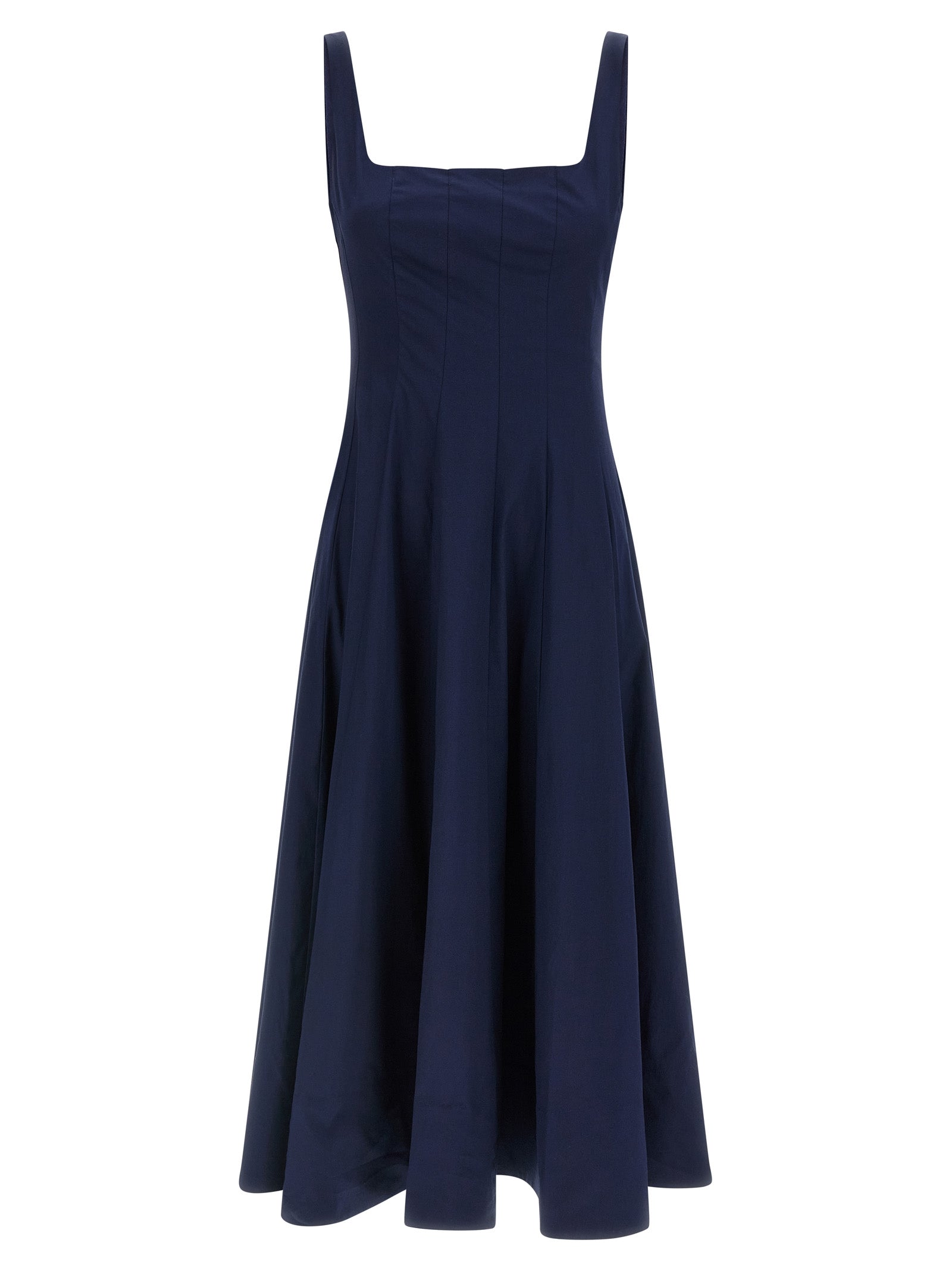 Staud Blue Cotton Midi Dress