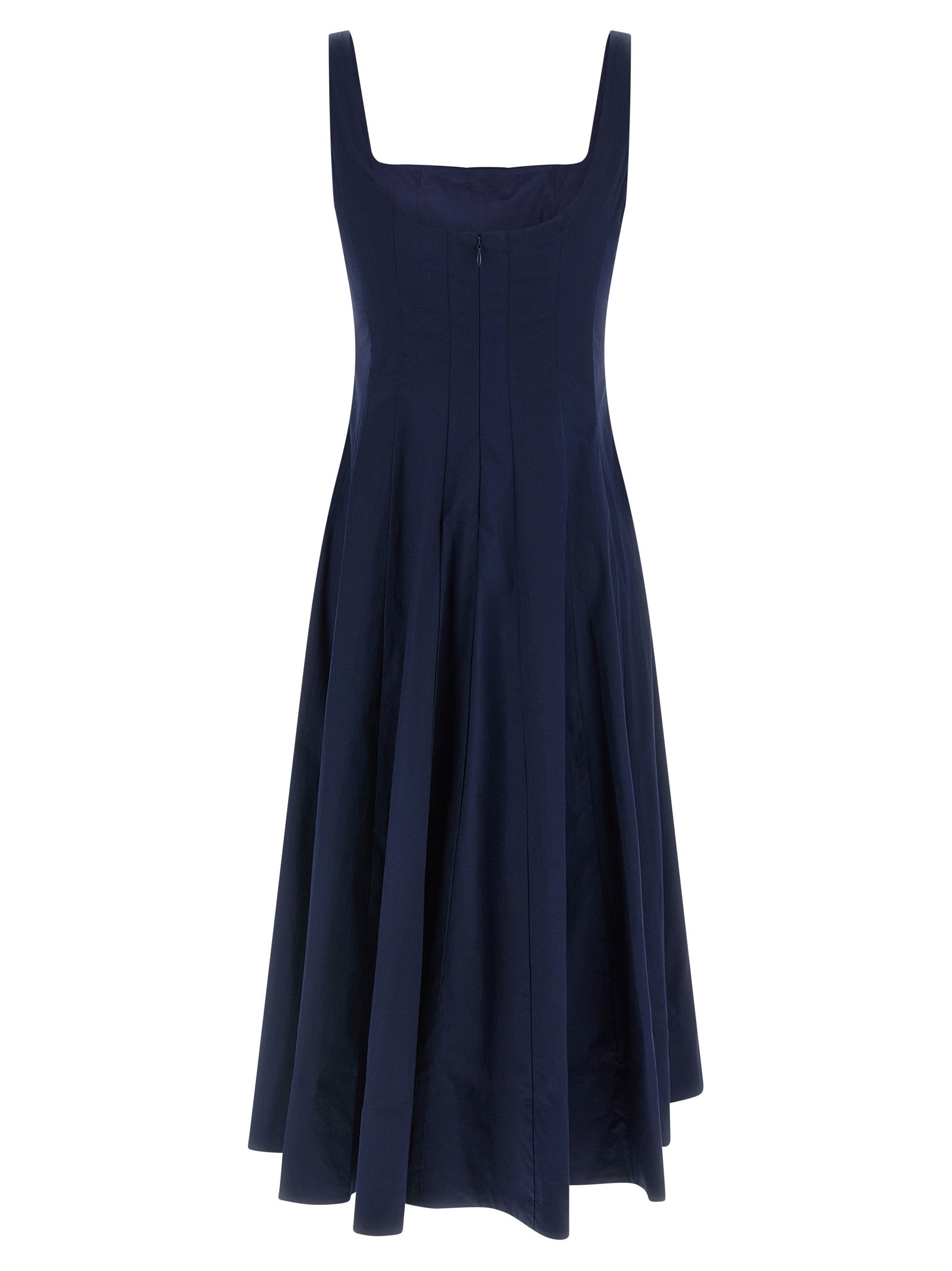 Staud Blue Cotton Midi Dress