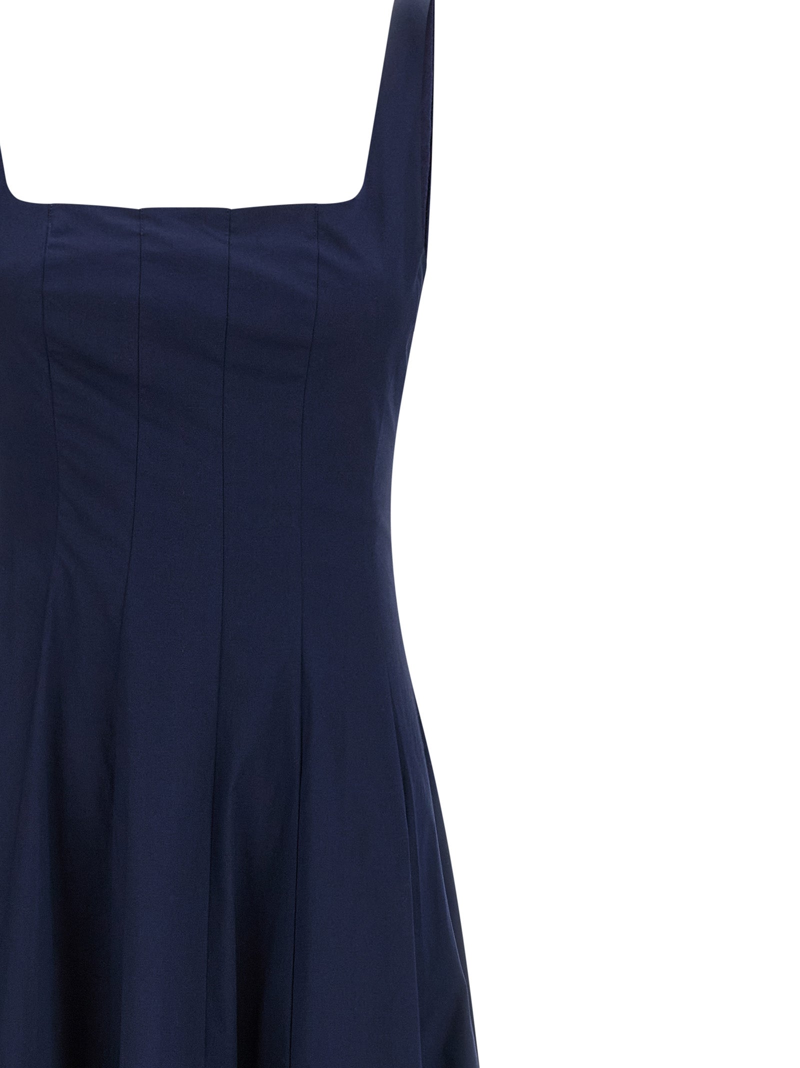 Staud Blue Cotton Midi Dress