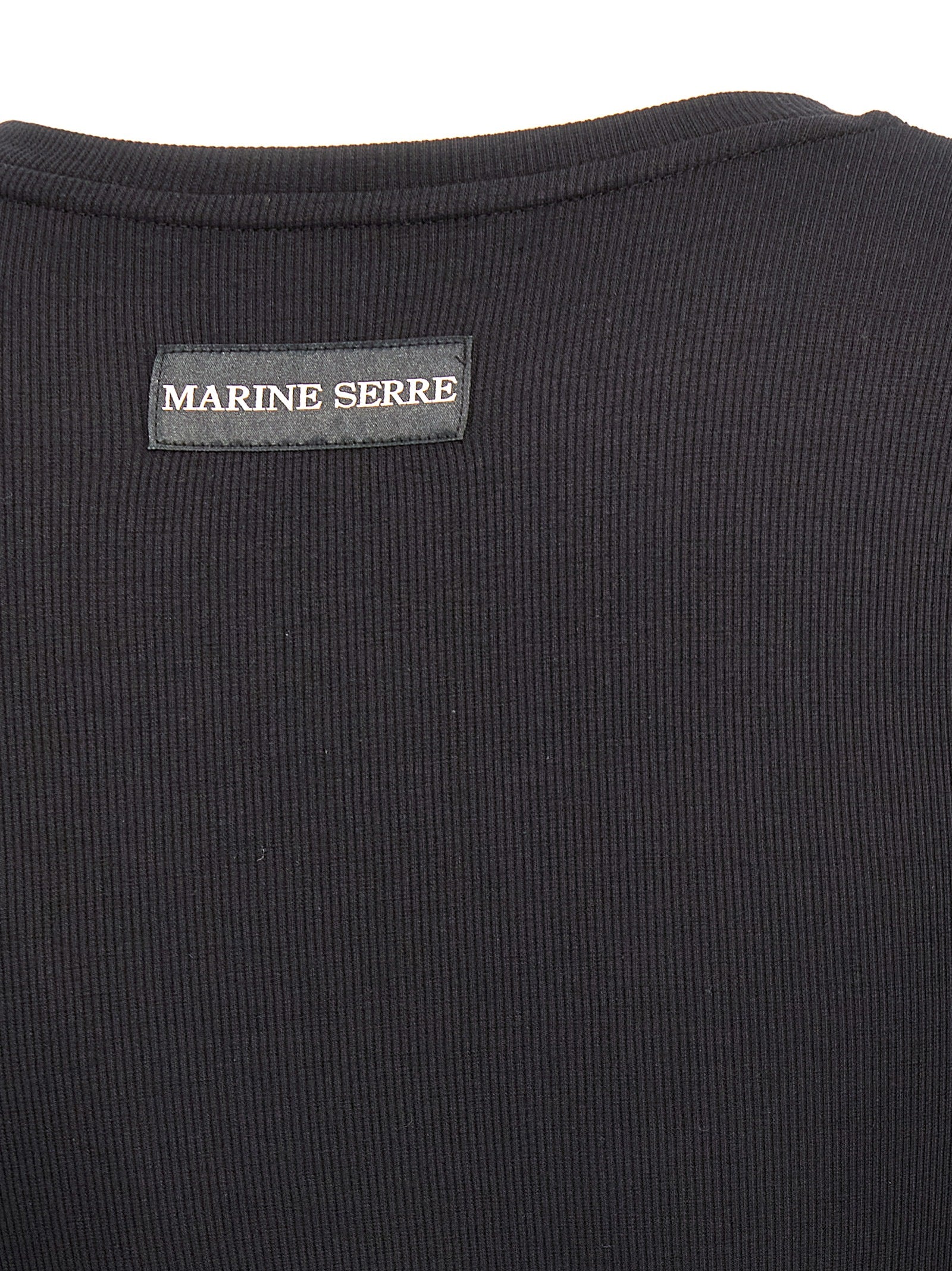 Marine Serre Black Cotton Short Dress
