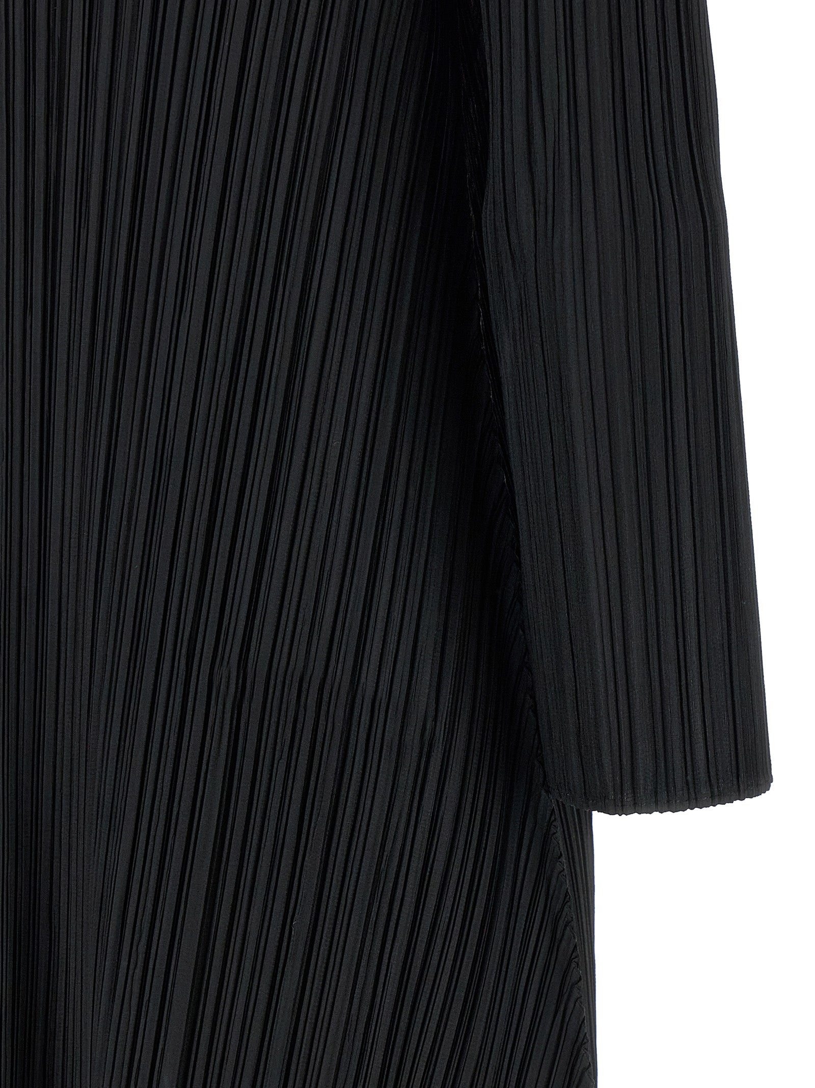 PLEATS PLEASE ISSEY MIYAKE Black Polyester Midi Dress