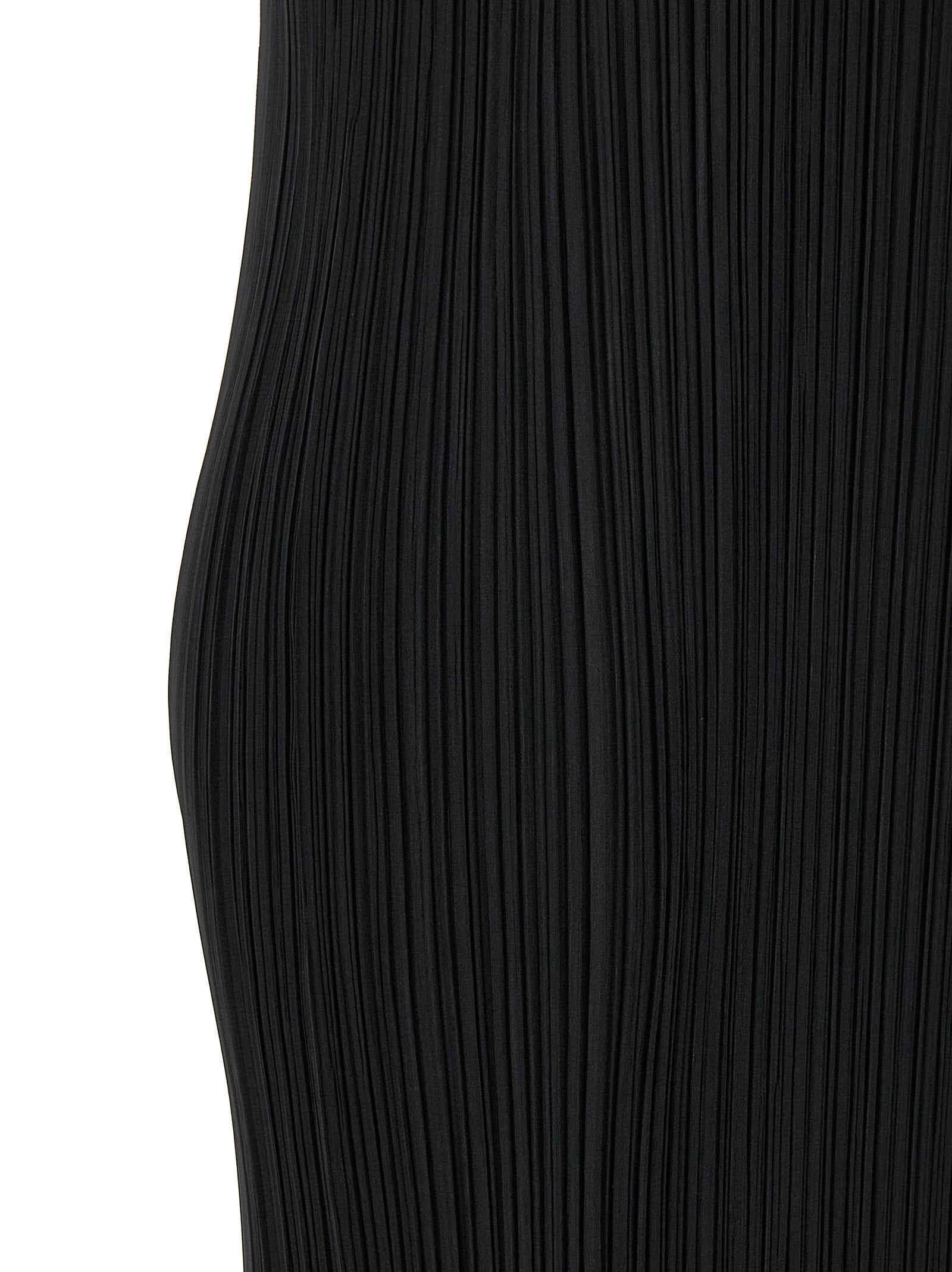 PLEATS PLEASE ISSEY MIYAKE Black Polyester Midi Dress