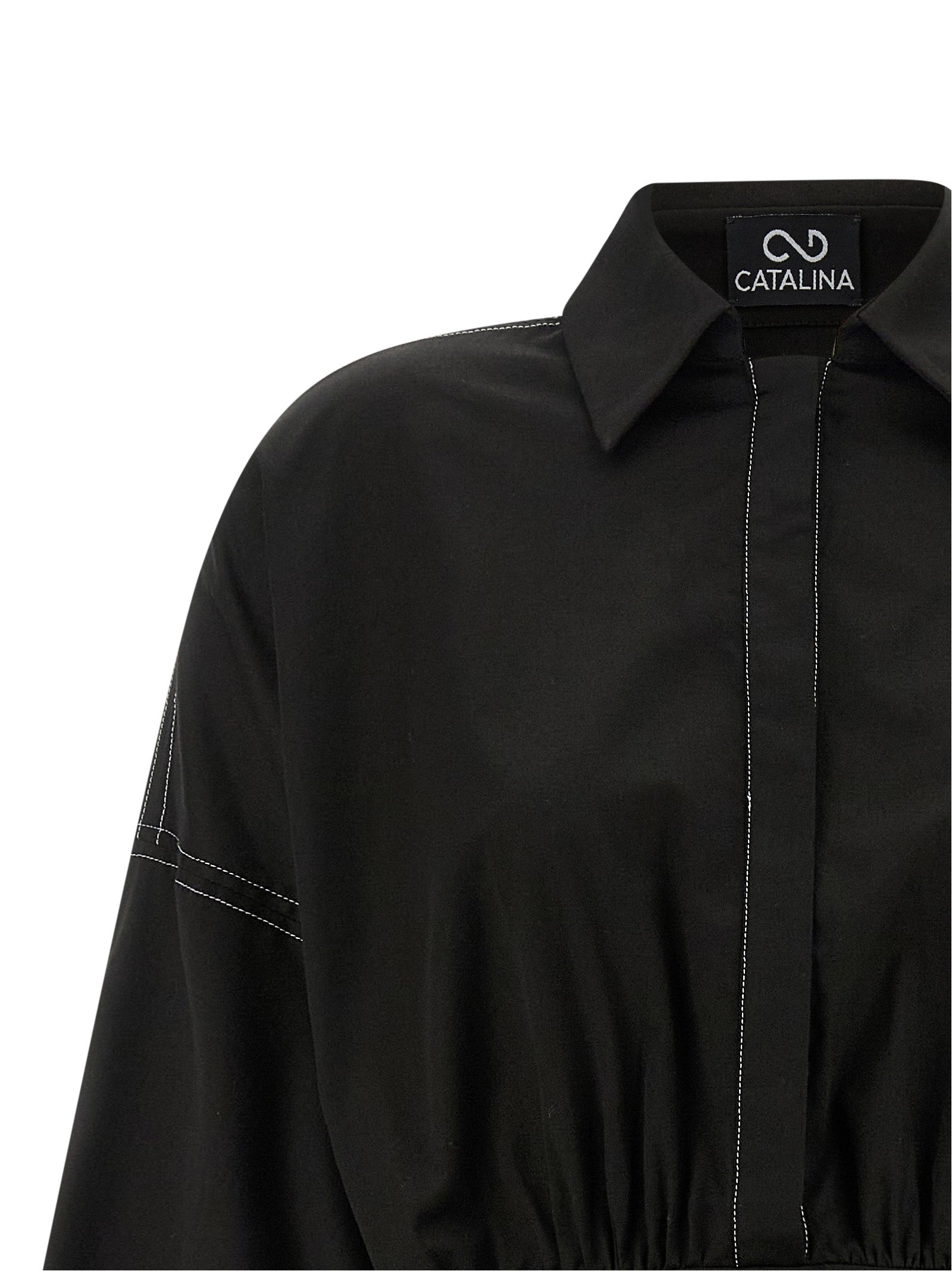 CATALINA Black Polyester Short Dress