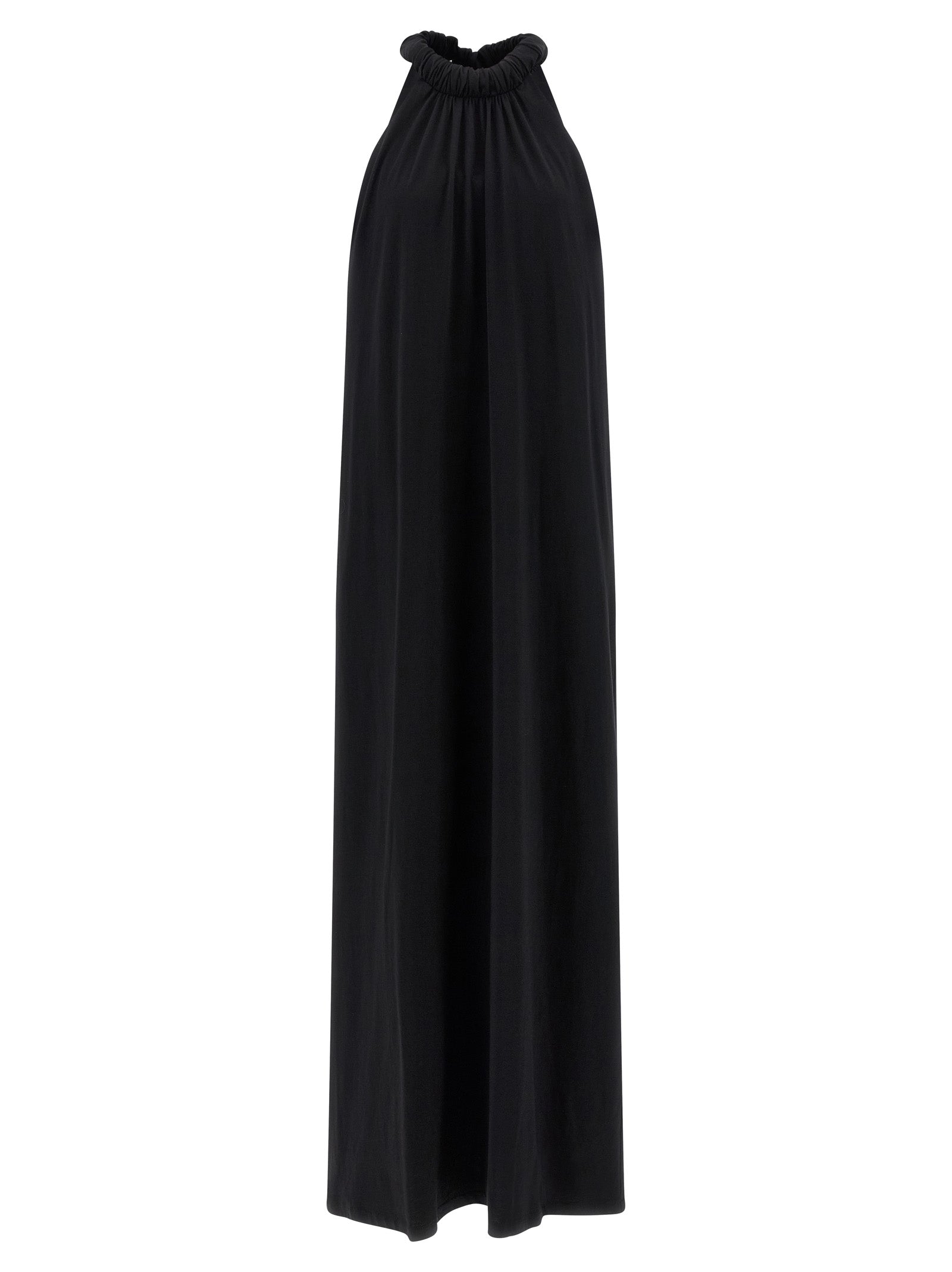 NUDE Black Cotton Long Dress