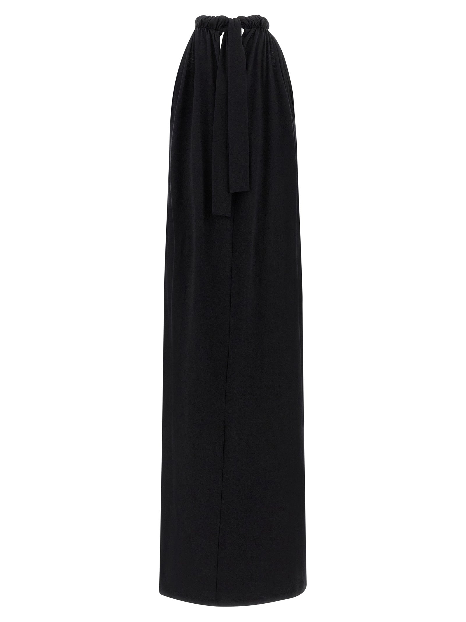 NUDE Black Cotton Long Dress