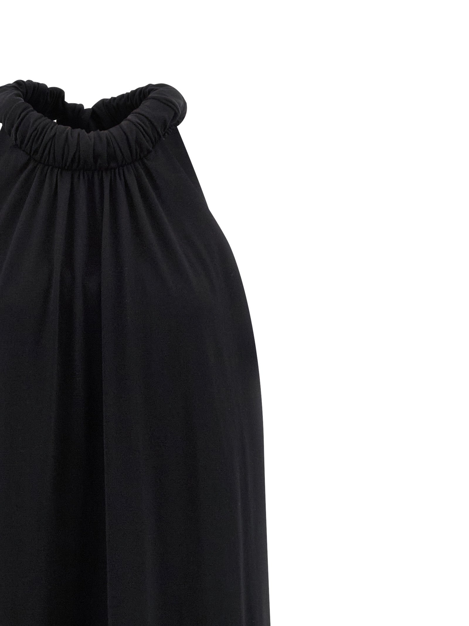 NUDE Black Cotton Long Dress