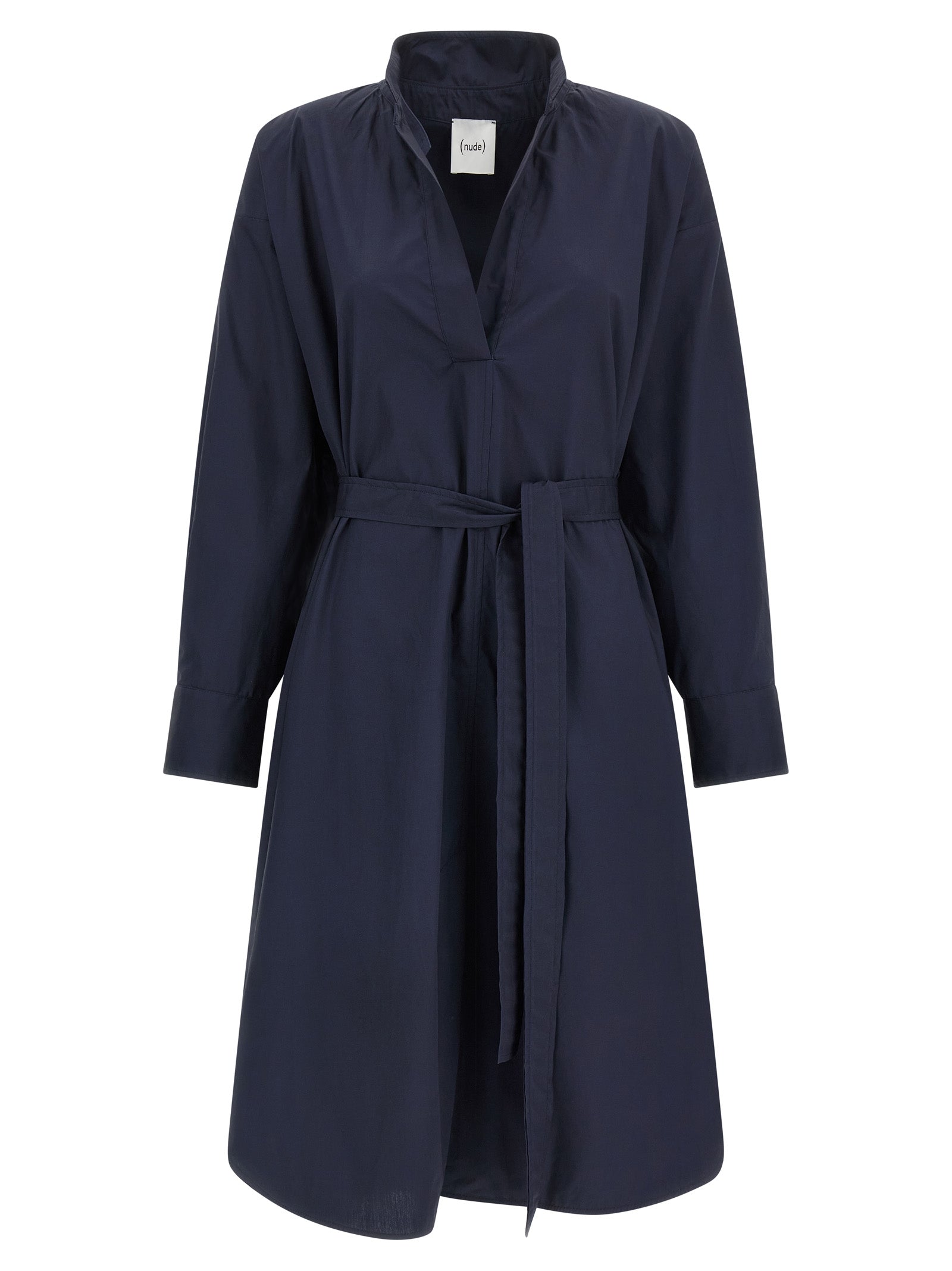 NUDE Blue Cotton Midi Dress