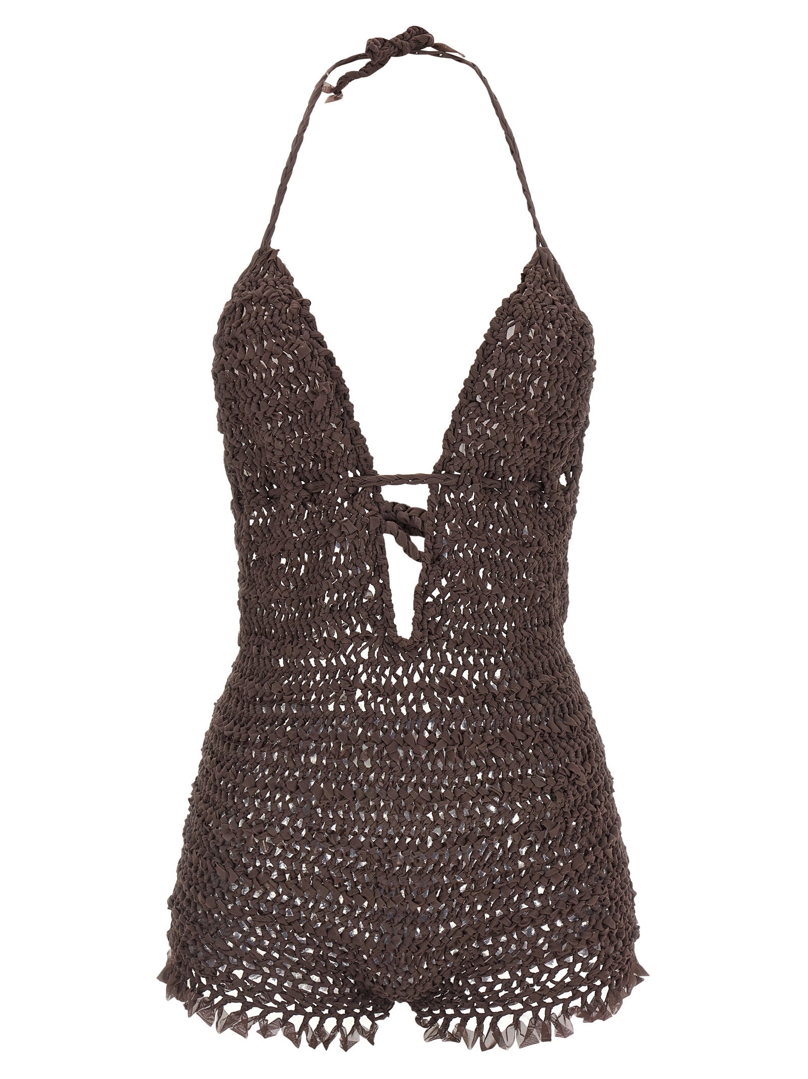 ALLIS Brown Polyester Jumpsuit