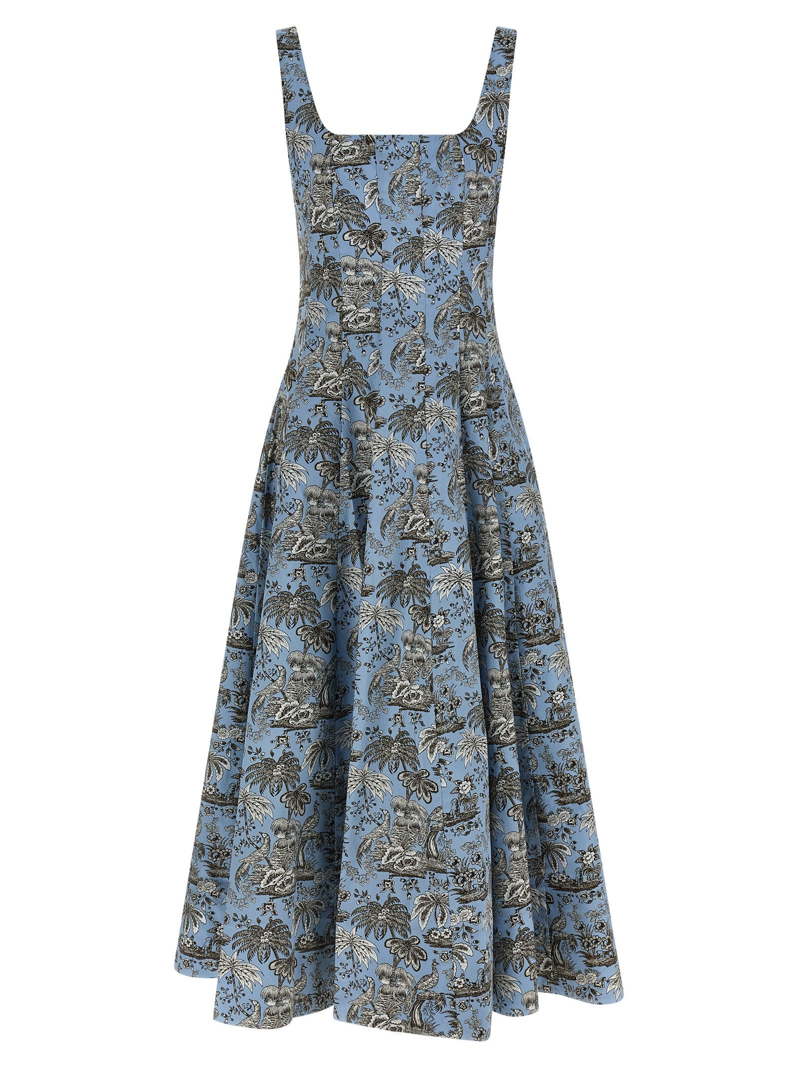 Staud Blue Cotton Midi Dress
