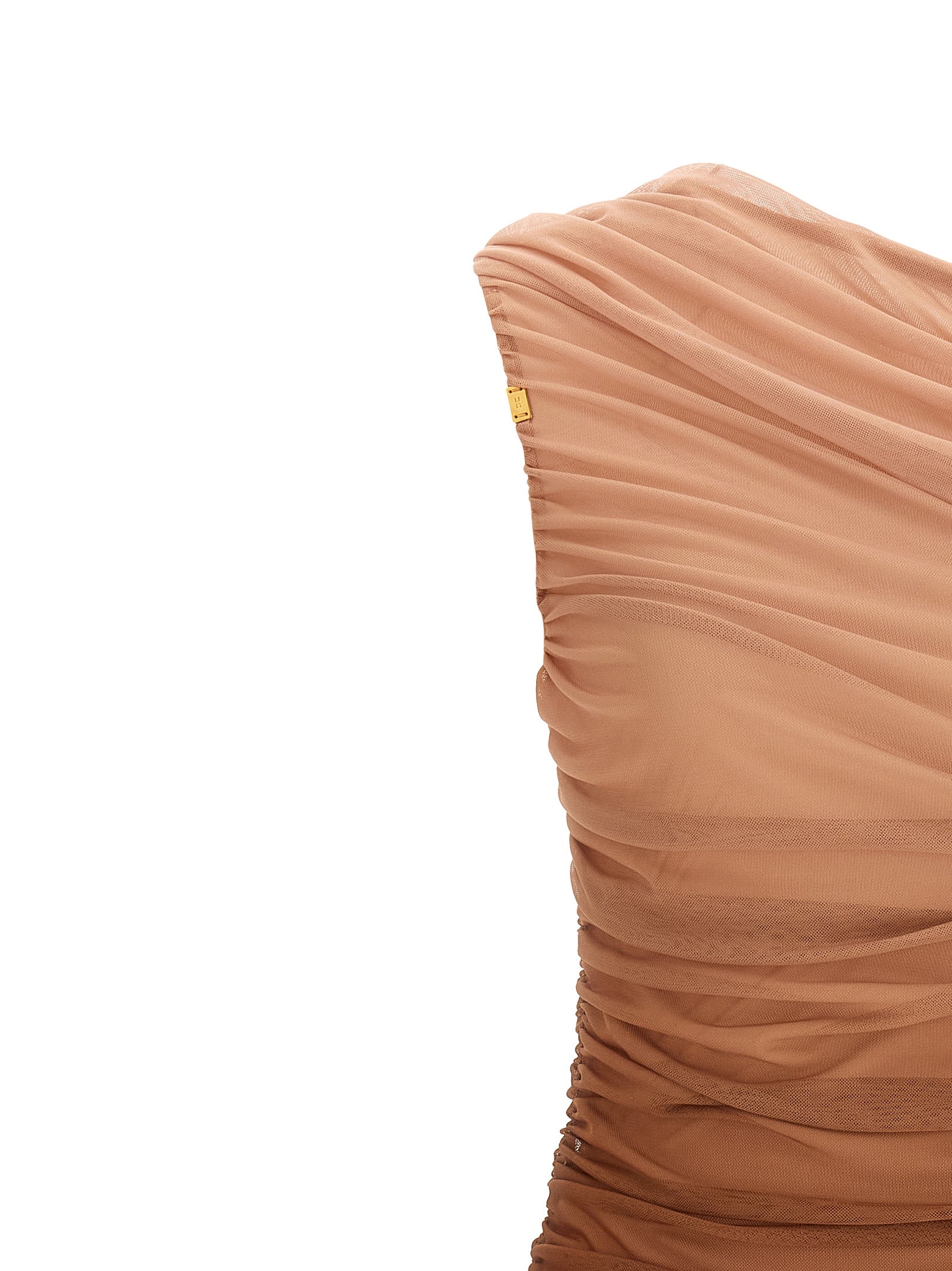Elisabetta Franchi Brown Polyamide Midi Dress