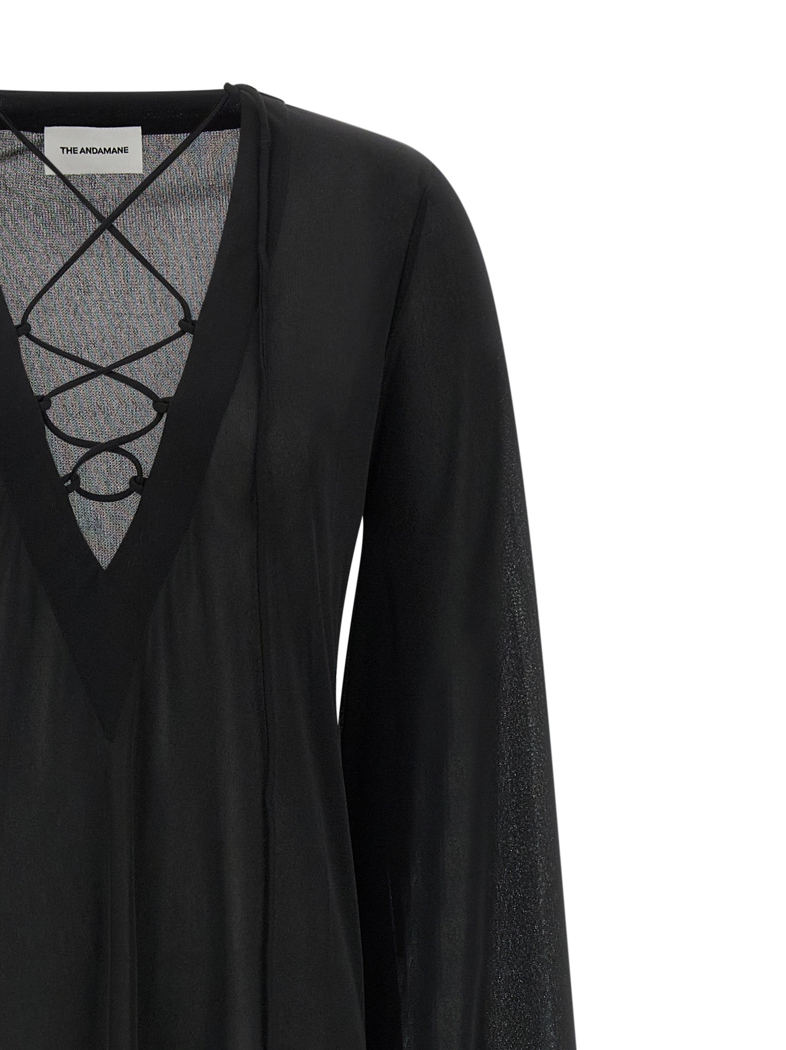 The Andamane Black Polyester Long Dress