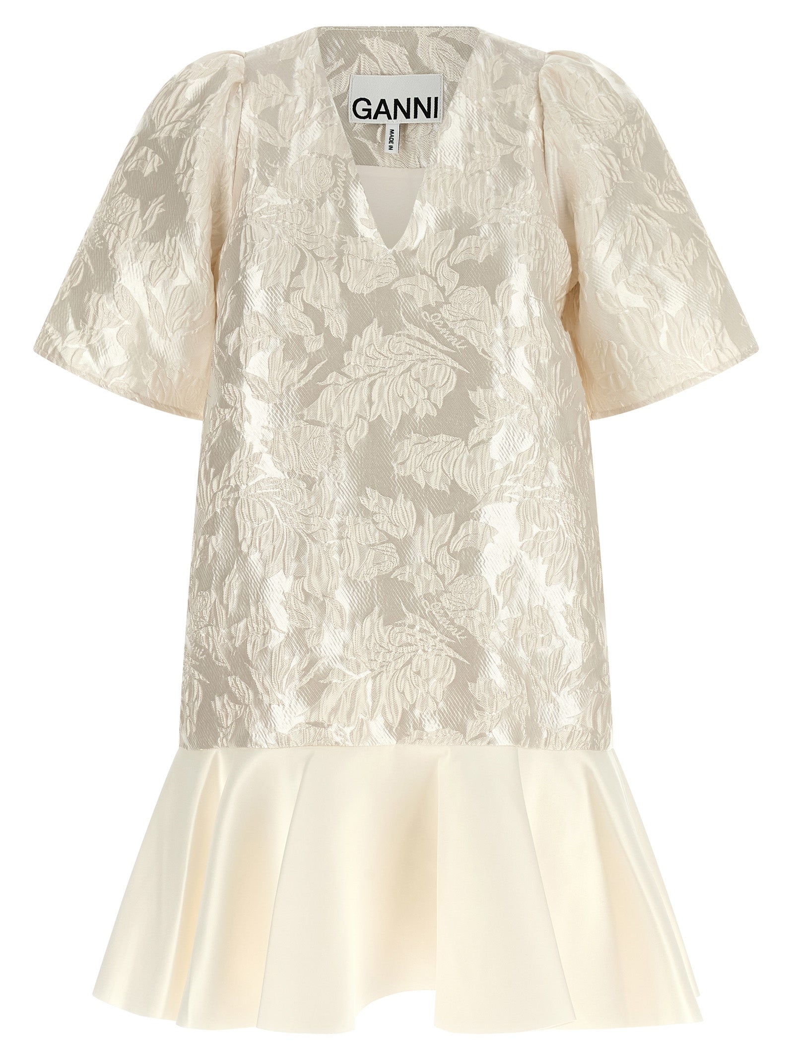 Ganni White Polyester Short Dress