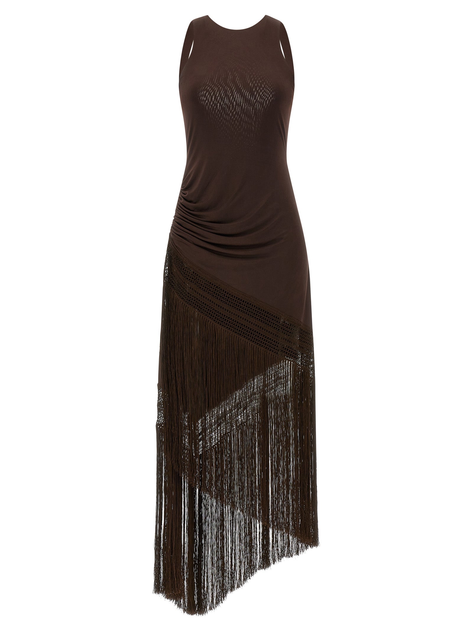 The Andamane Brown Polyester Long Dress