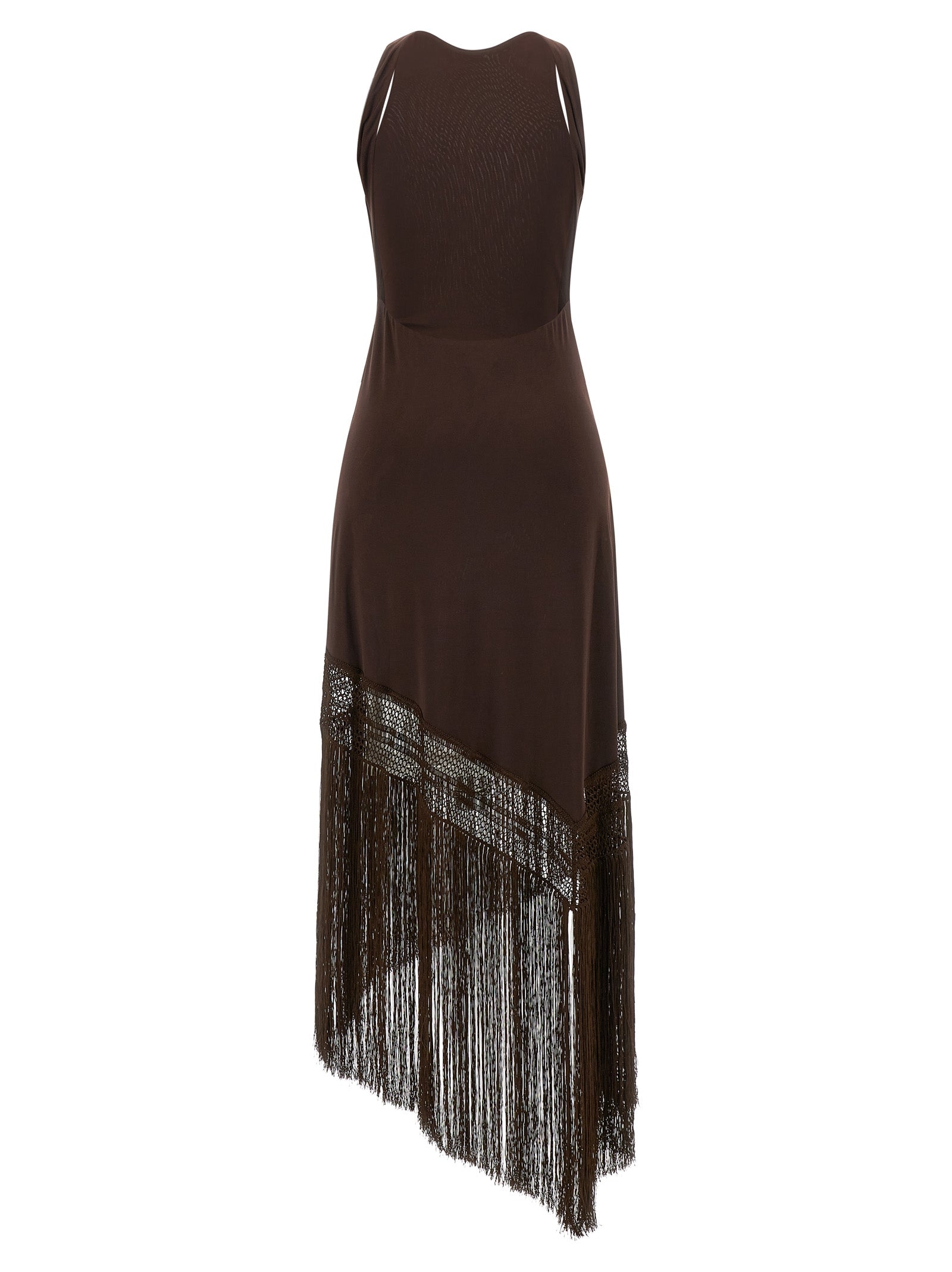 The Andamane Brown Polyester Long Dress