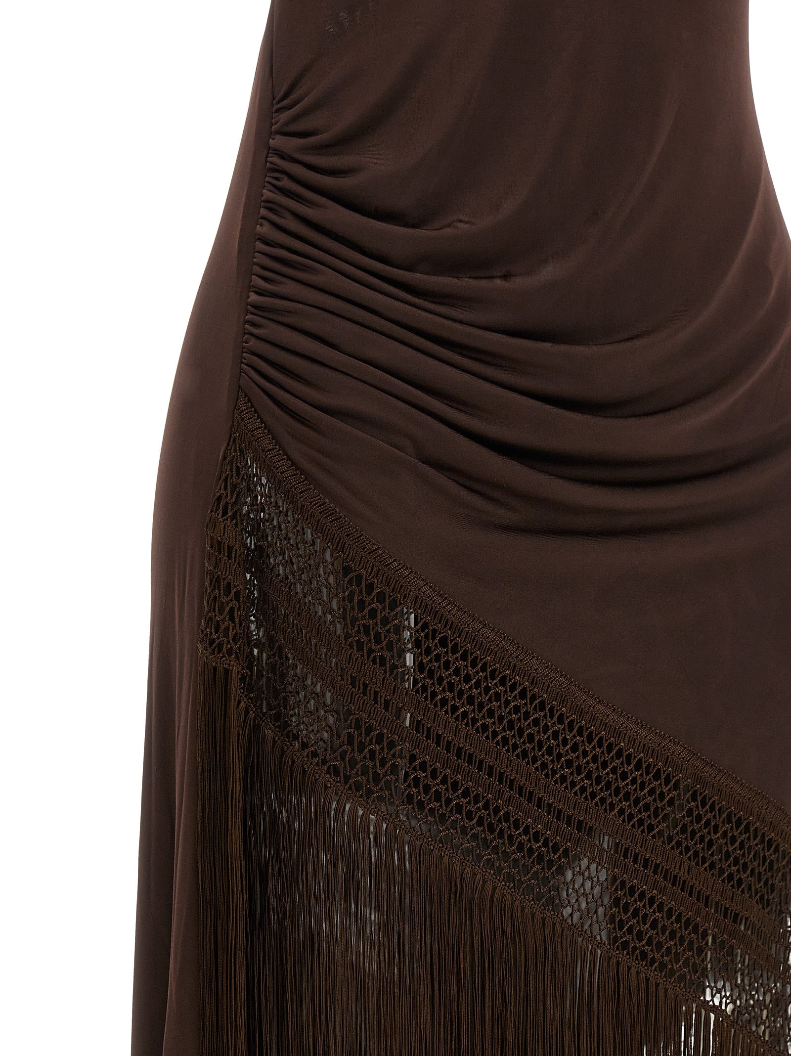 The Andamane Brown Polyester Long Dress