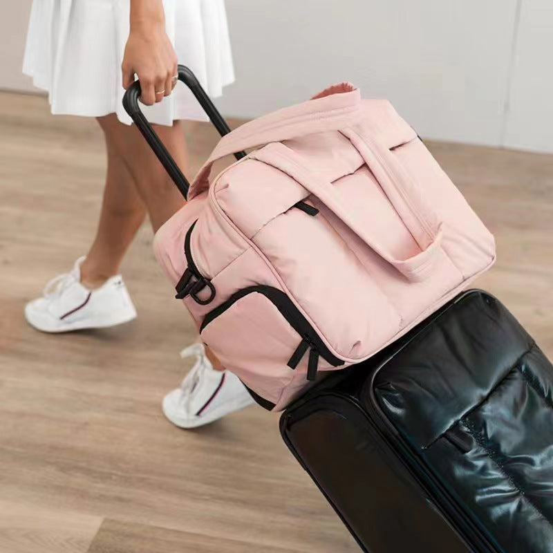 Down Handbags Winter Travel Duffle Bag With Shoes Compartment Portable Sports Yoga Gym Fitness Shoulder Bags For Weekender Overnight Tote Women