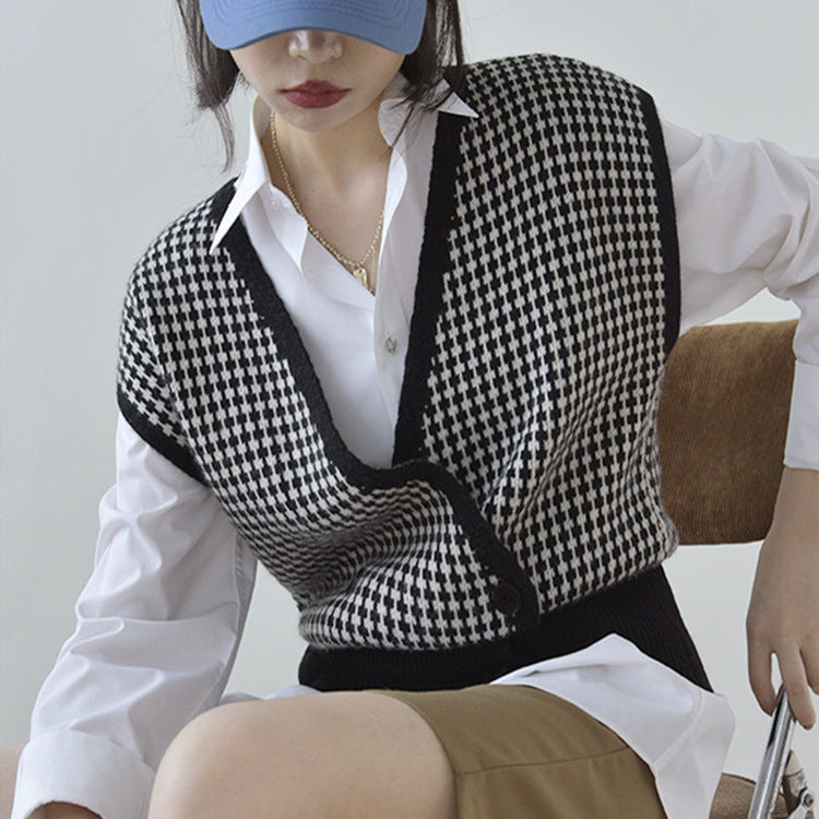 Cardigan Sweater Vest Women Outer Wear Top