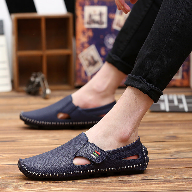 Peas shoes lazy leather shoes