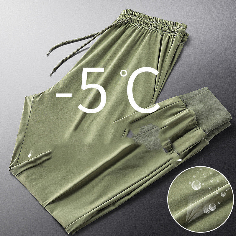 Men''s Korean Fashion Summer Thin Legged Quarter Sweatpants Loose Ice Versatile Casual Pants